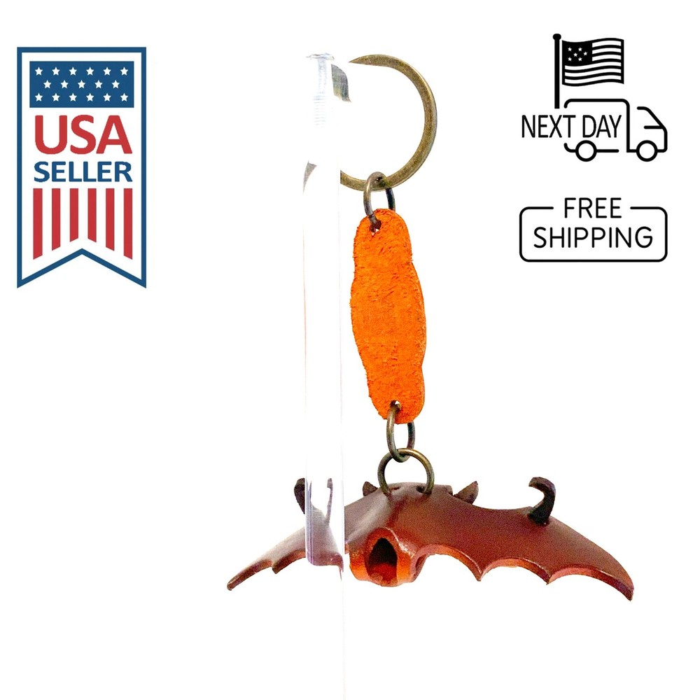 Bat Handmade Leather Keyring