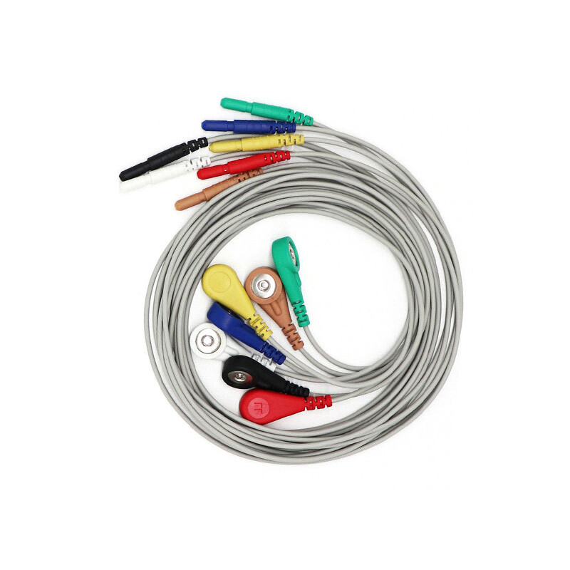 ECG Holter Cable 7-lead EKG Snap wire Universal ECG machine cable，2Pcs