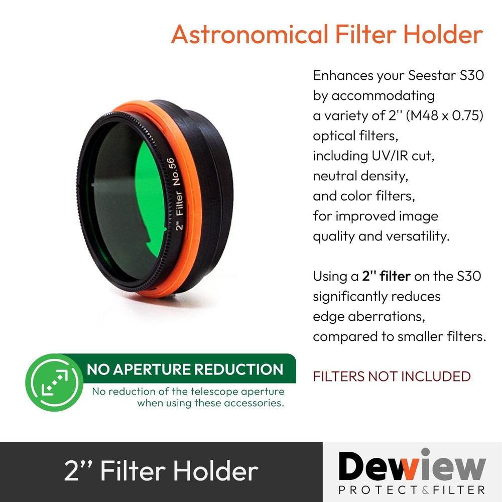 DeWiew Protect & Filter - Collapsible Dew Shield & Filter Holder for Seestar S30