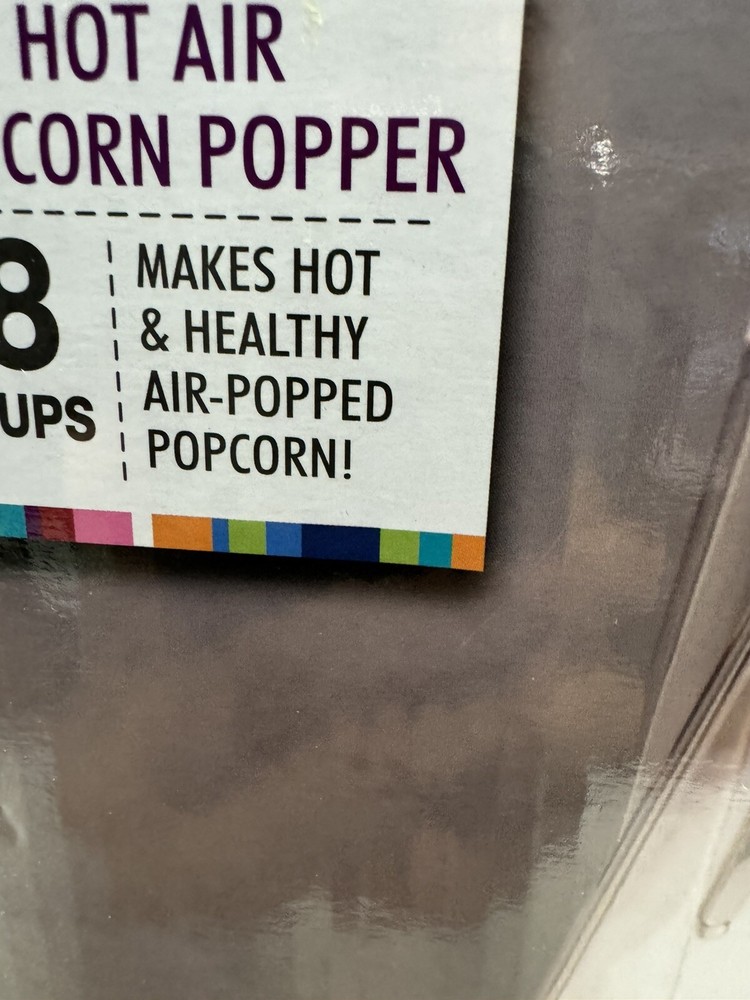 NEW OPEN BOX Nostalgia Electrics Hot Air Popcorn Maker HAP8WT