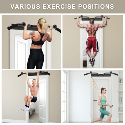 Pull Up Bar Wall Mount 440 LBS Capacity Doorway Chin Multiple Grip Pullup Bar