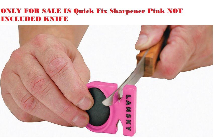Lansky Quick Fix Sharpener Pink Comfortable Grip Ceramic Rods Tungsten Carbide