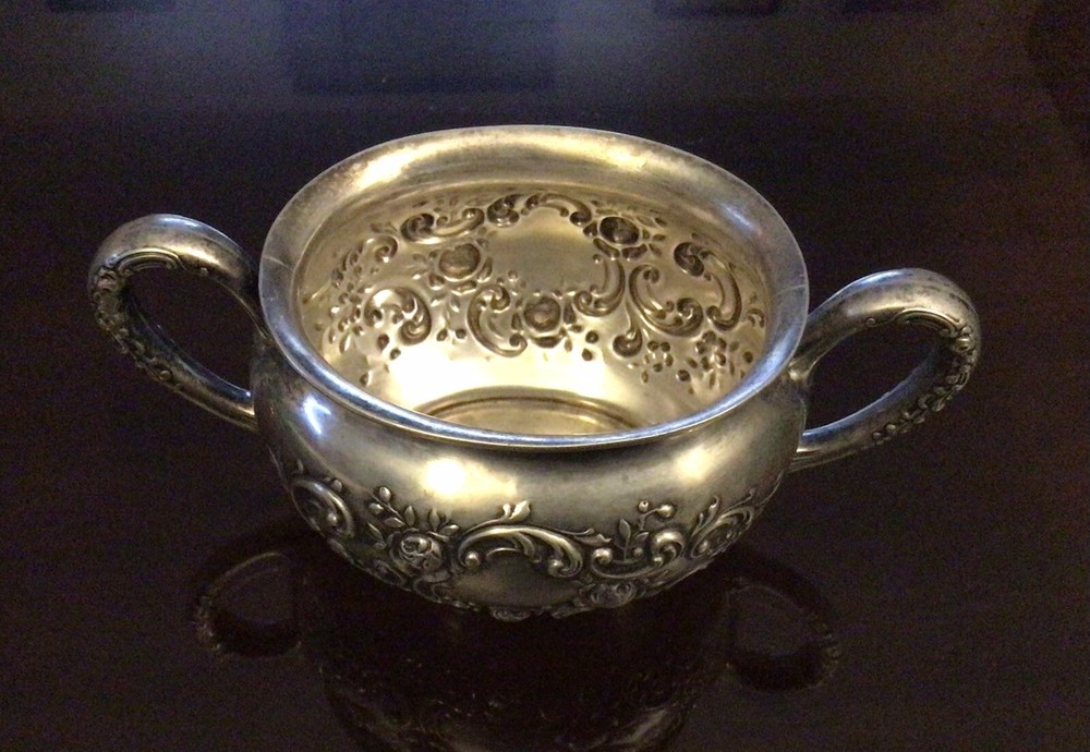 Vintage Dual Handle Gorham Sterling Silver Sugar Bowl