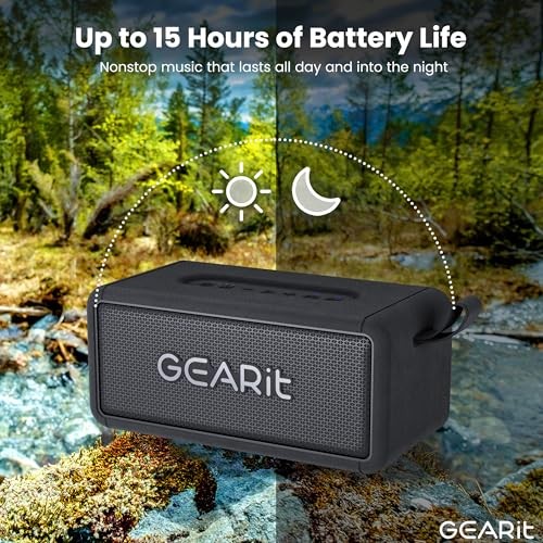 Portable Bluetooth Wireless Speakers - IPX6 Waterproof Inline - 40W Black
