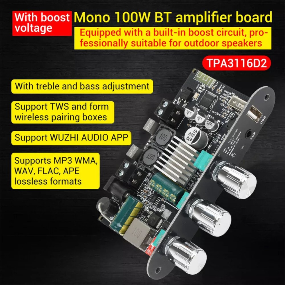 1* Audio Input: Bluetooth + AUX + U disk + USB sound card Amplifier Board