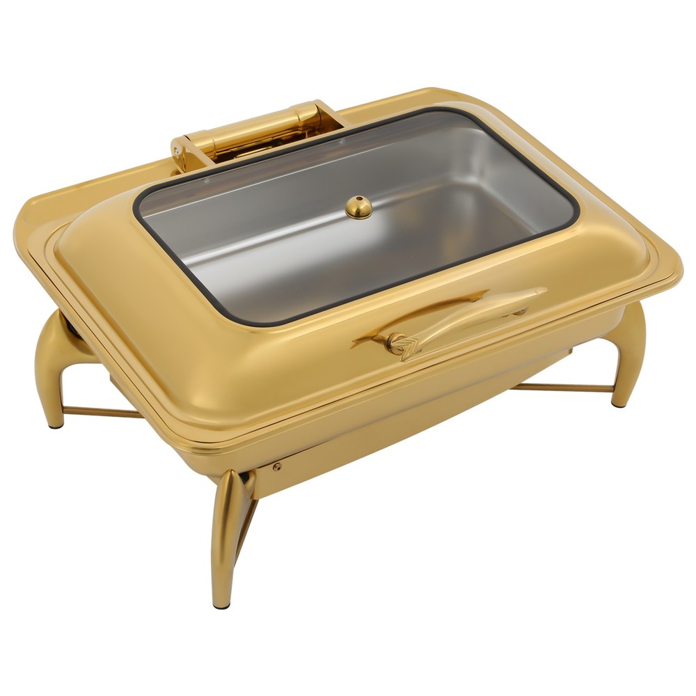 Gold Chafing Dish Buffet Stove Rectangular Catering Chafer Stove Buffet Stove