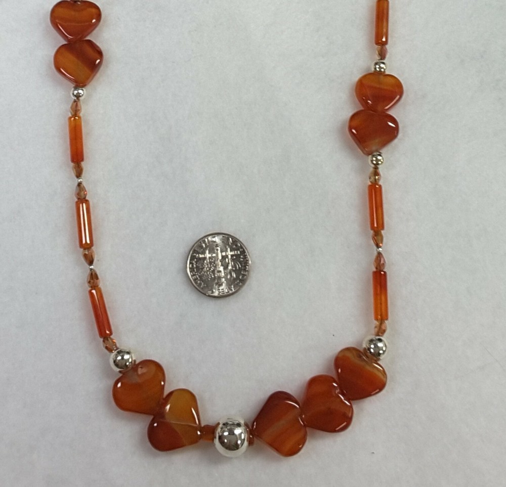 Carnelian Sterling silver, crystal artisan handcrafted gemstones