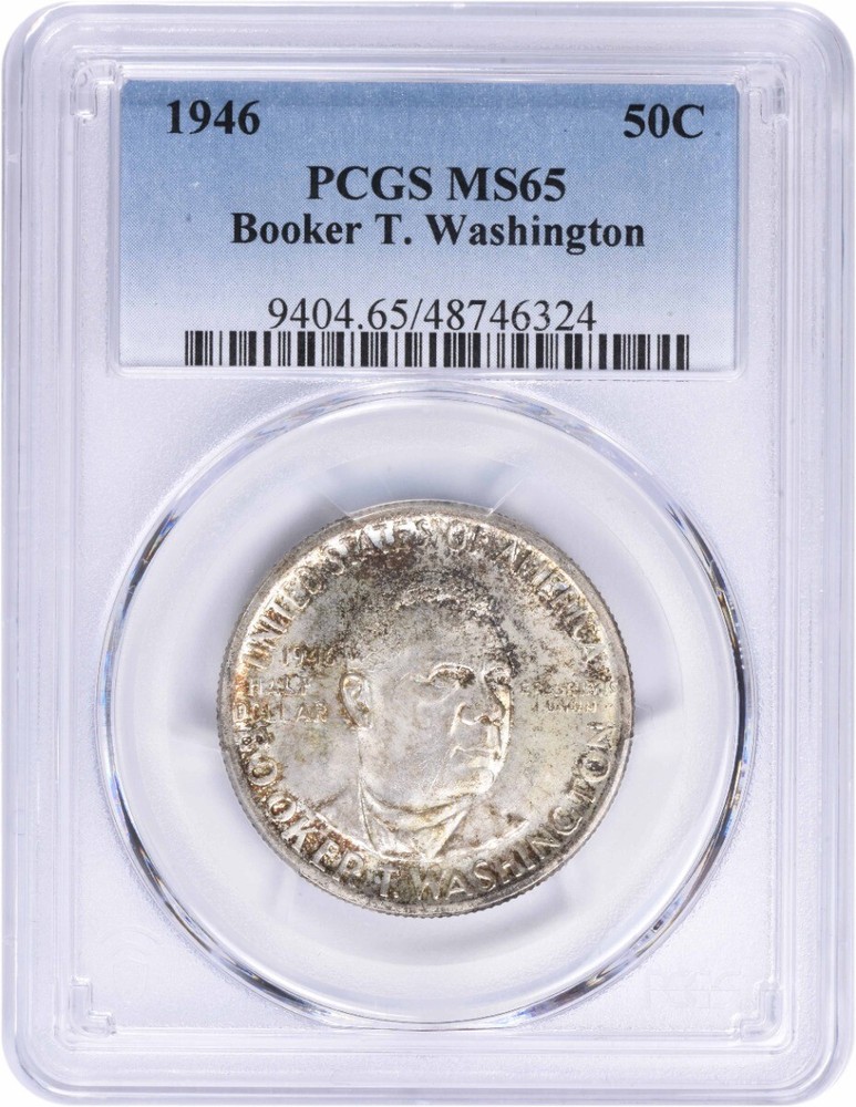 Washington (Booker T.) Commemorative Silver Half Dollar 1946 MS65 PCGS
