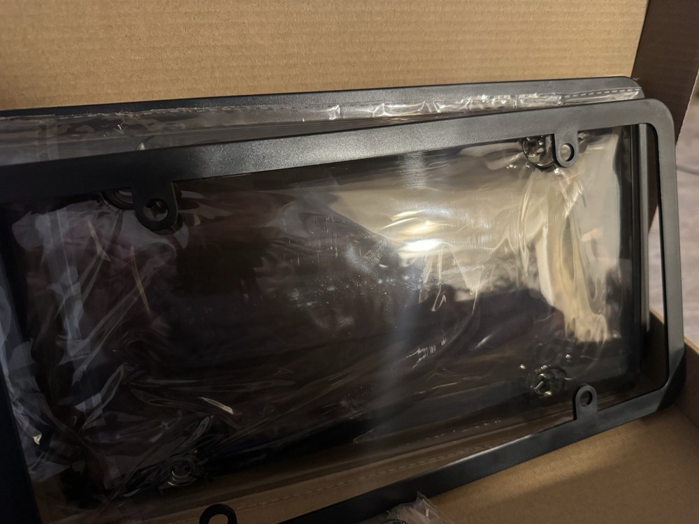 2X Unbreakable License Plate Covers+Frames Auto Tag Shield Protector Front Rear