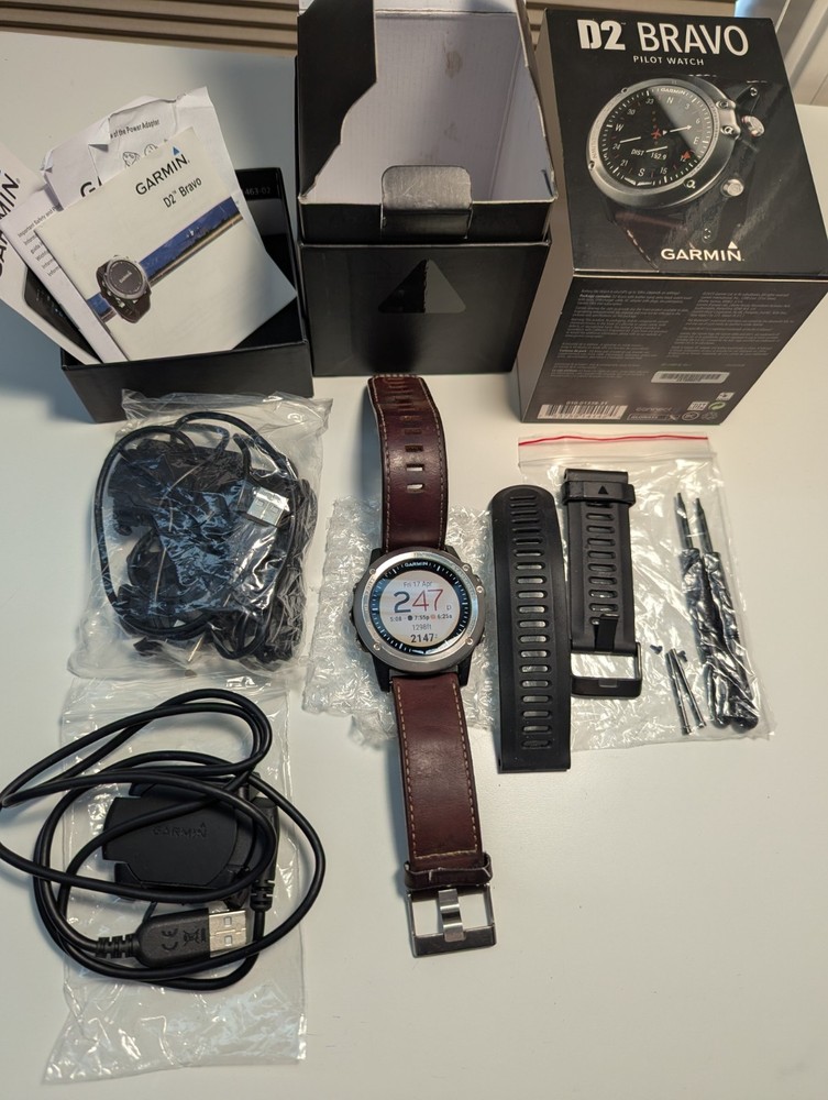 Garmin D2 Bravo Pilot watch with 3 chargers