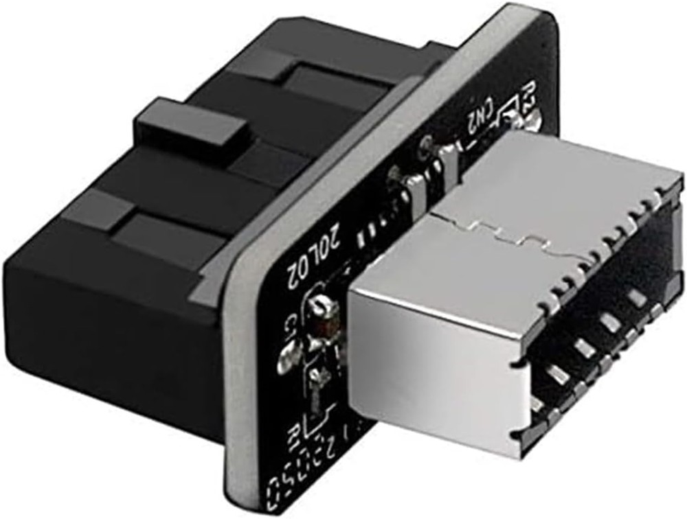 USB Front Panel Adapter, Vertical C Header 3.1 Type-E Black