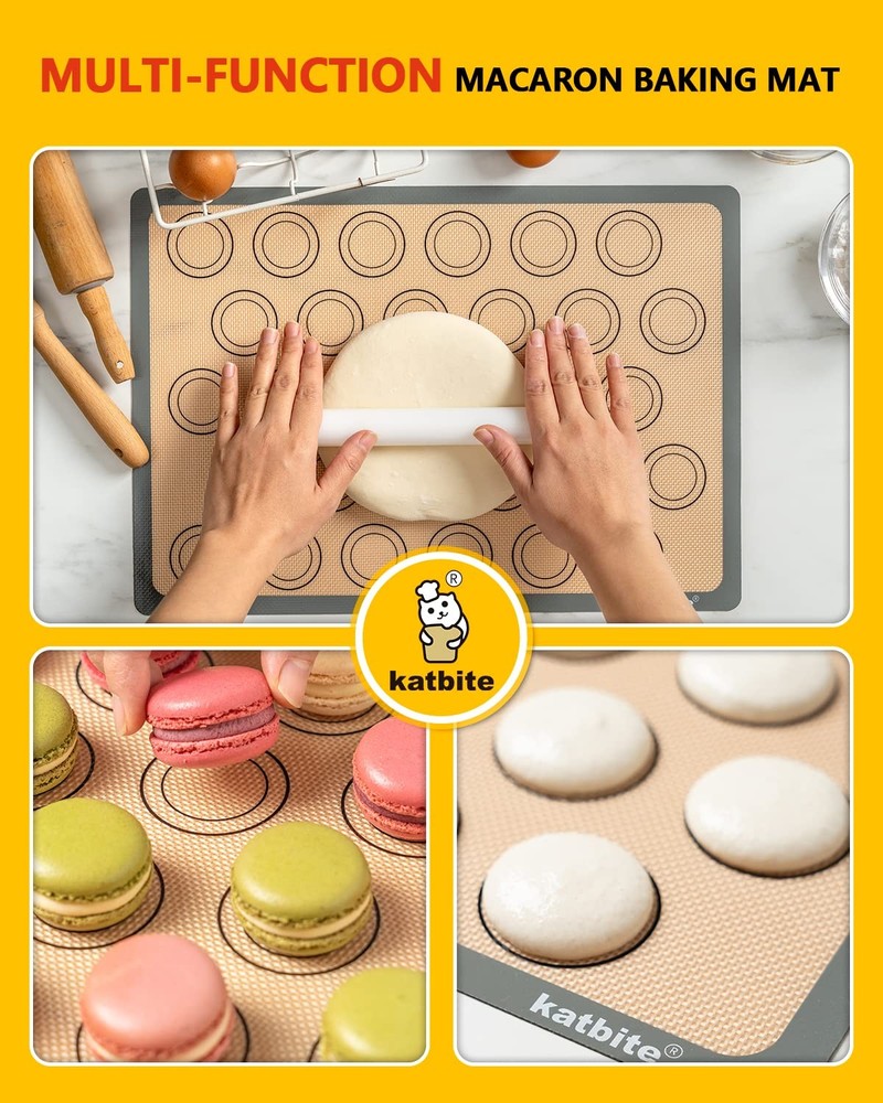 Macaron Silicone Baking Mats, Katbite Macaroons 2 Pack, 2 Pack