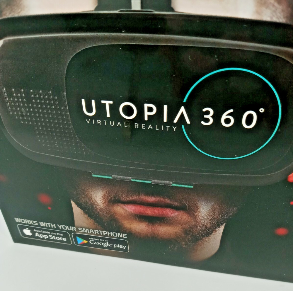 Utopia ReTrak 360 Degree 3D VR Headset Bundle Bluetooth Earbuds & Controller NIB