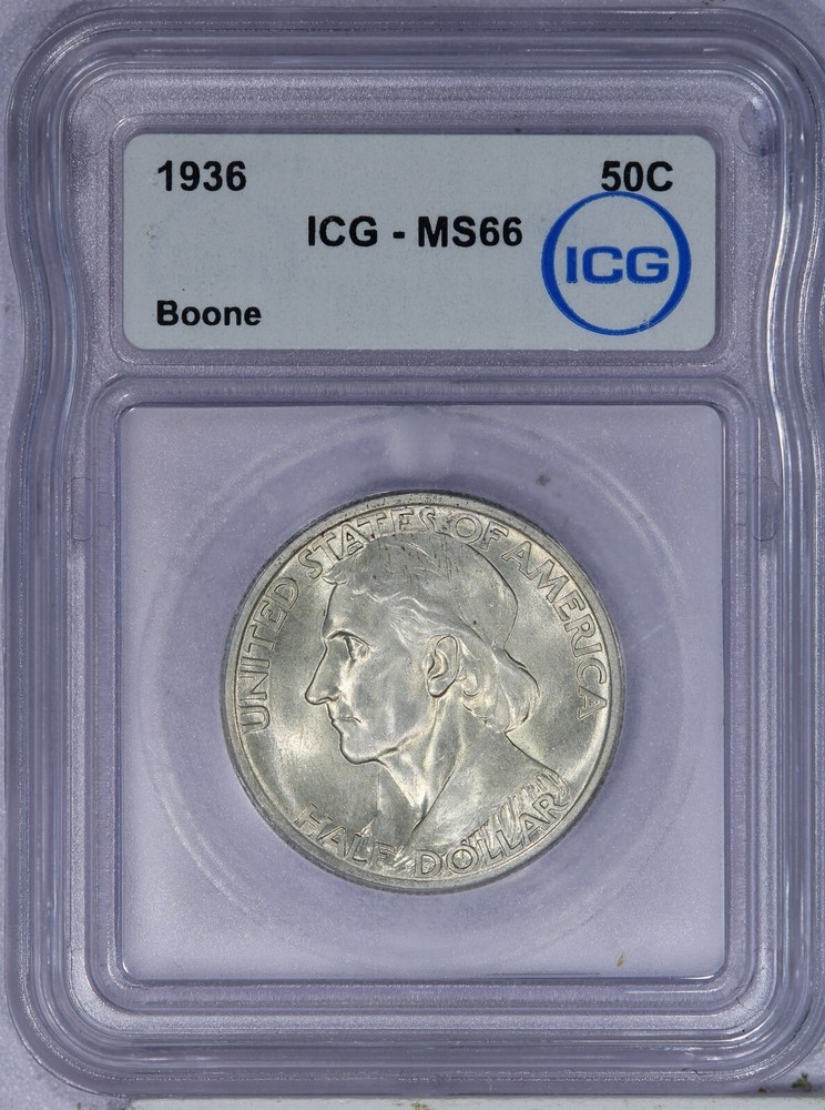 1936 Boone Half Dollar 50C ICG MS66