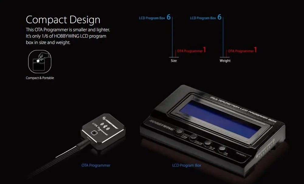 Hobbywing OTA Programmer Wireless Connected to Smartphone Bluetooth transmission