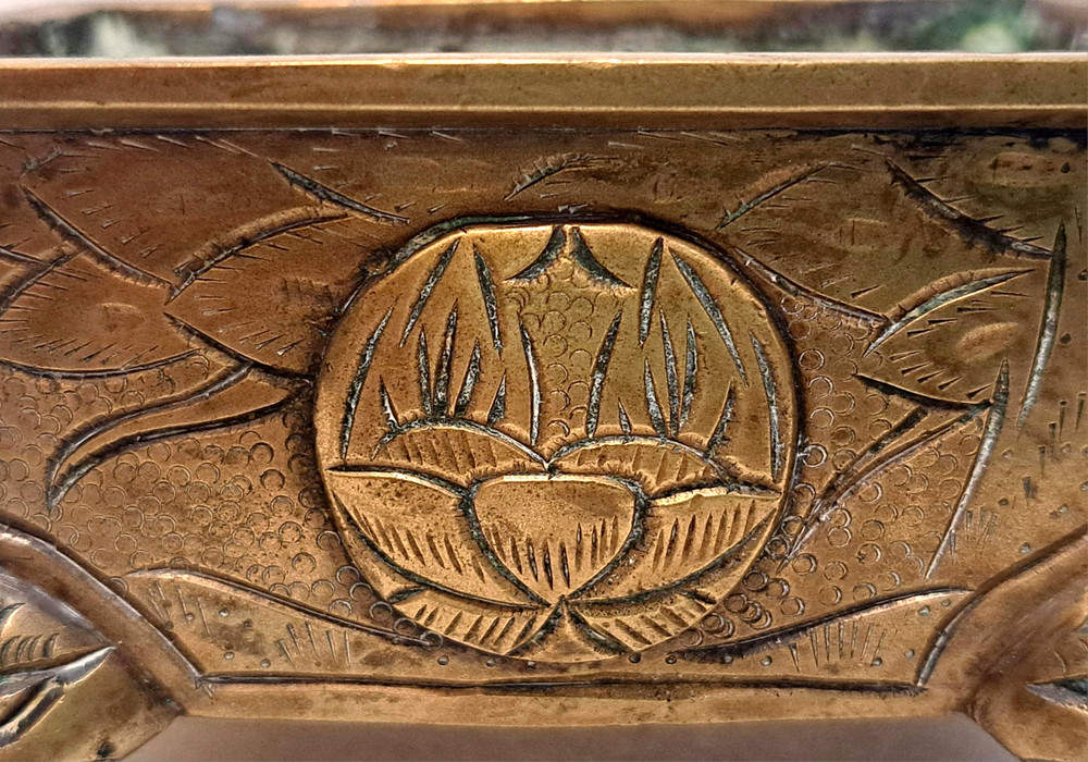 19 c Bronze Incense Box Burner Indochina