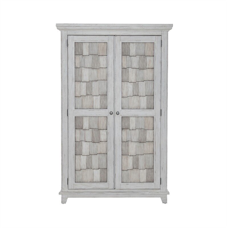 River Place Armoire in Riverstone White