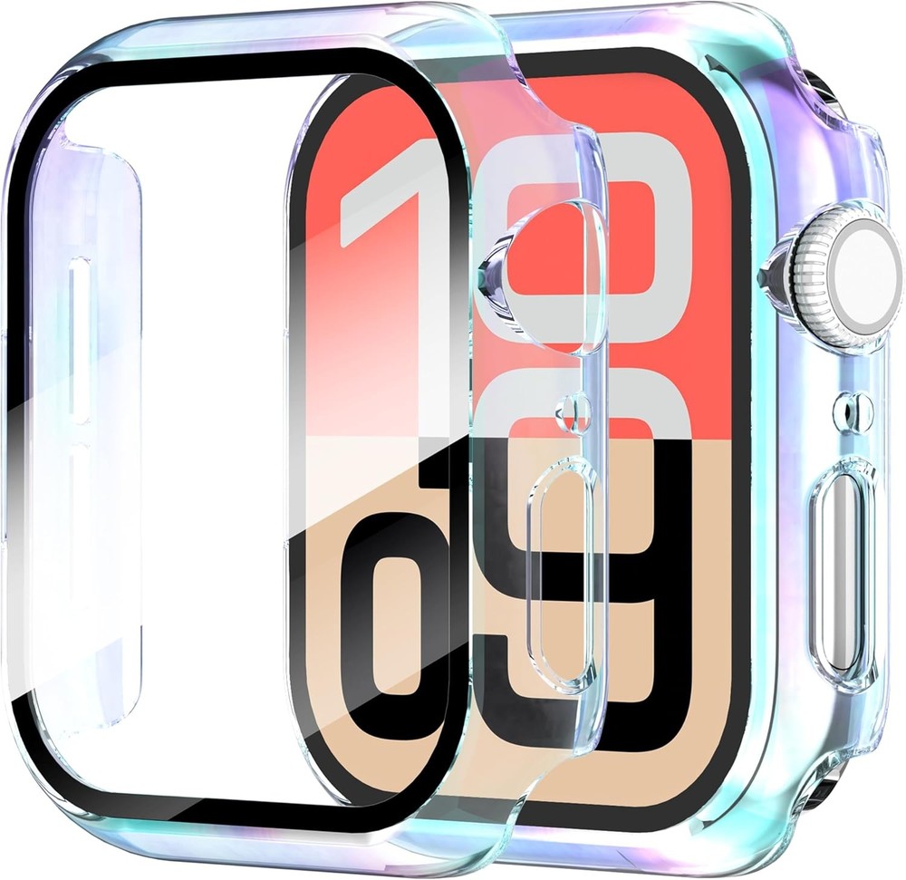 2-Pack Tempered Glass Screen Protector Case for Apple Watch 40mm Ultra-Thin