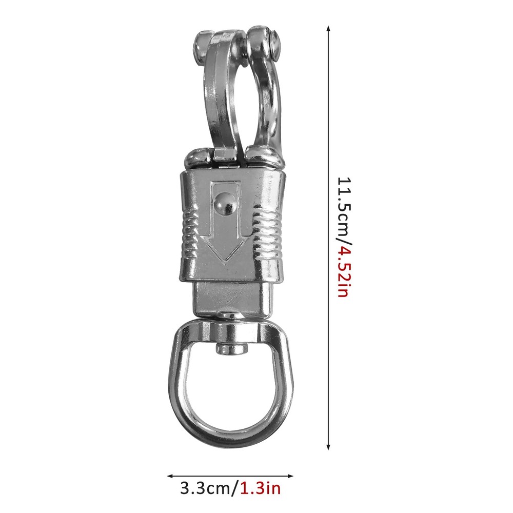 Panic Snap 2 Pcs Quick Release U-Type Clip for Lead Ropes Rotatable Eye