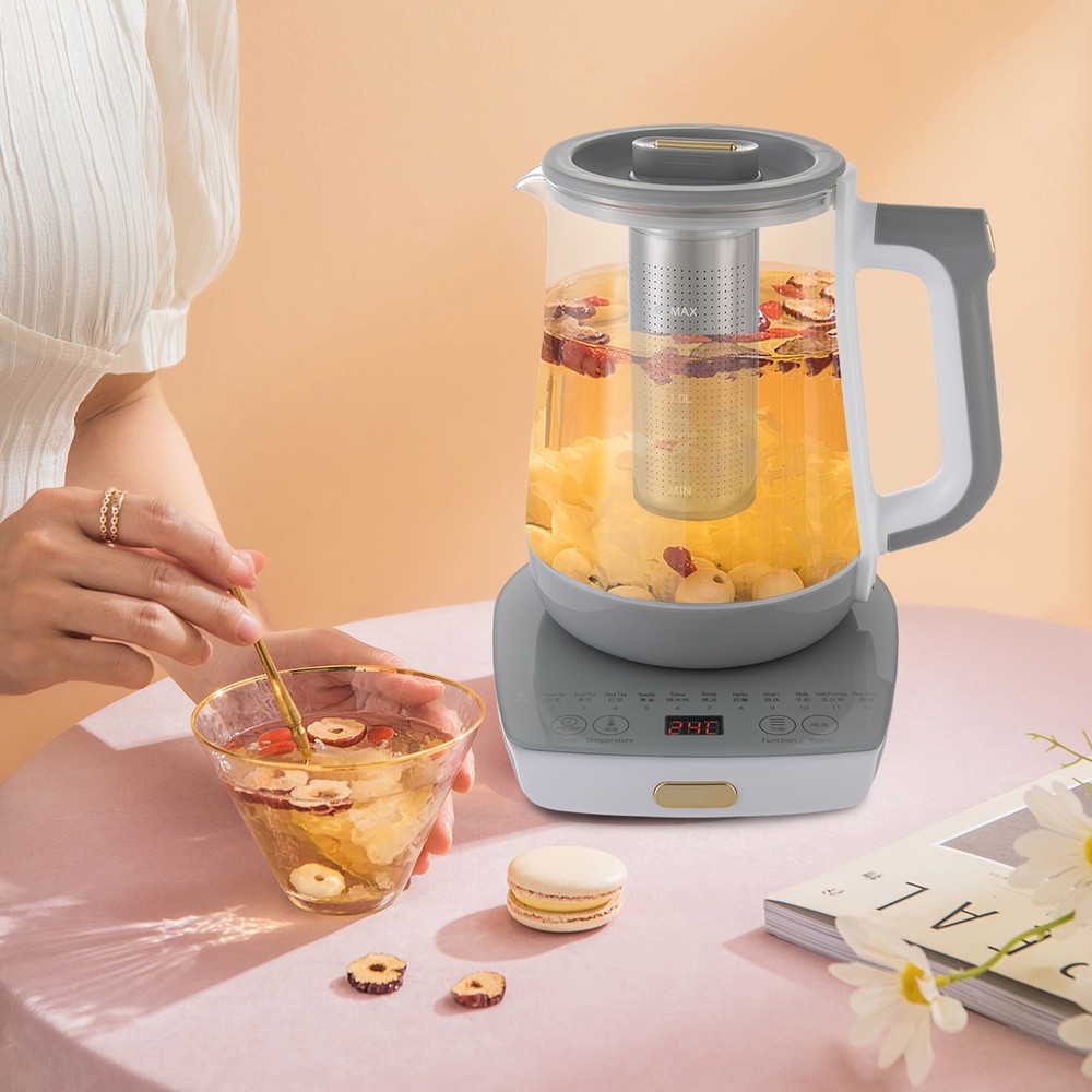 800W 1.8L Electric Tea Kettle with Digital Display and 12 Functions