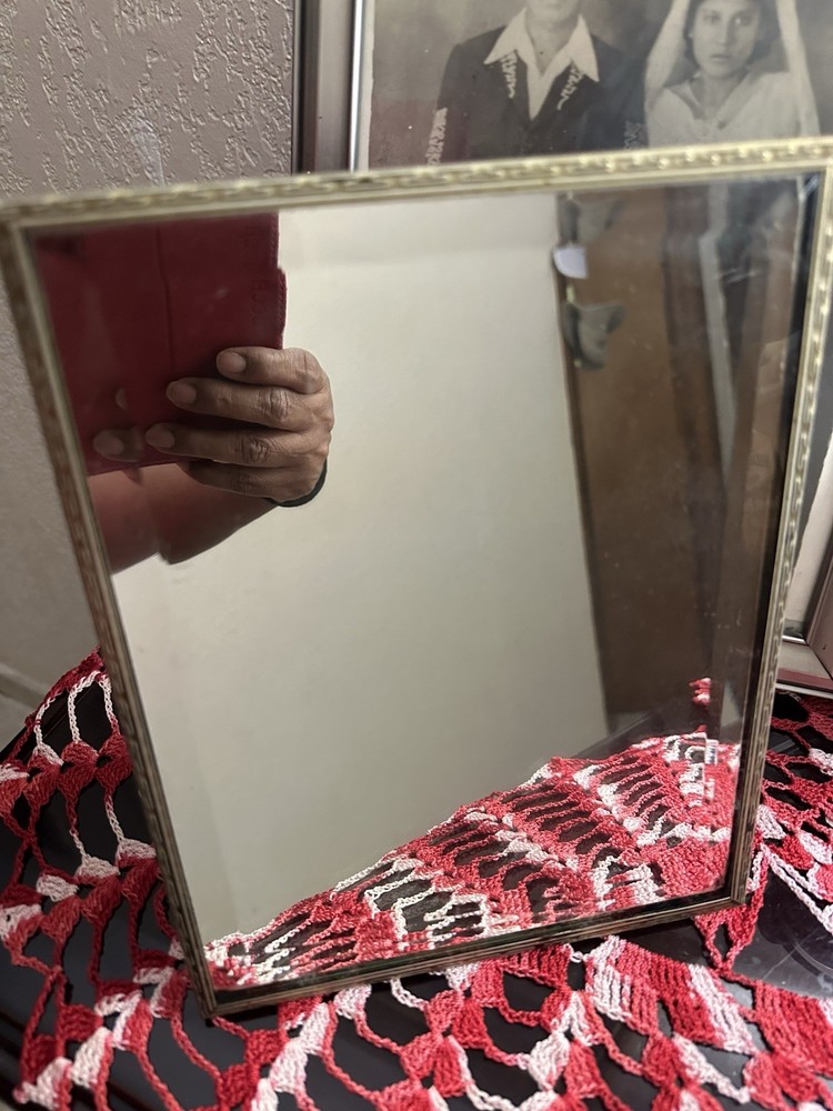 Vintage Rectangle Shape Mirror With Stand for Vanity