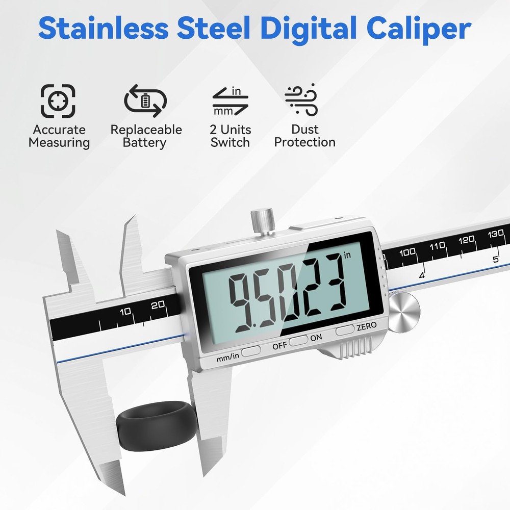 Digital Caliper, 12Inch Caliper Measuring Tool with Large LCD Screen, Inch/MM...