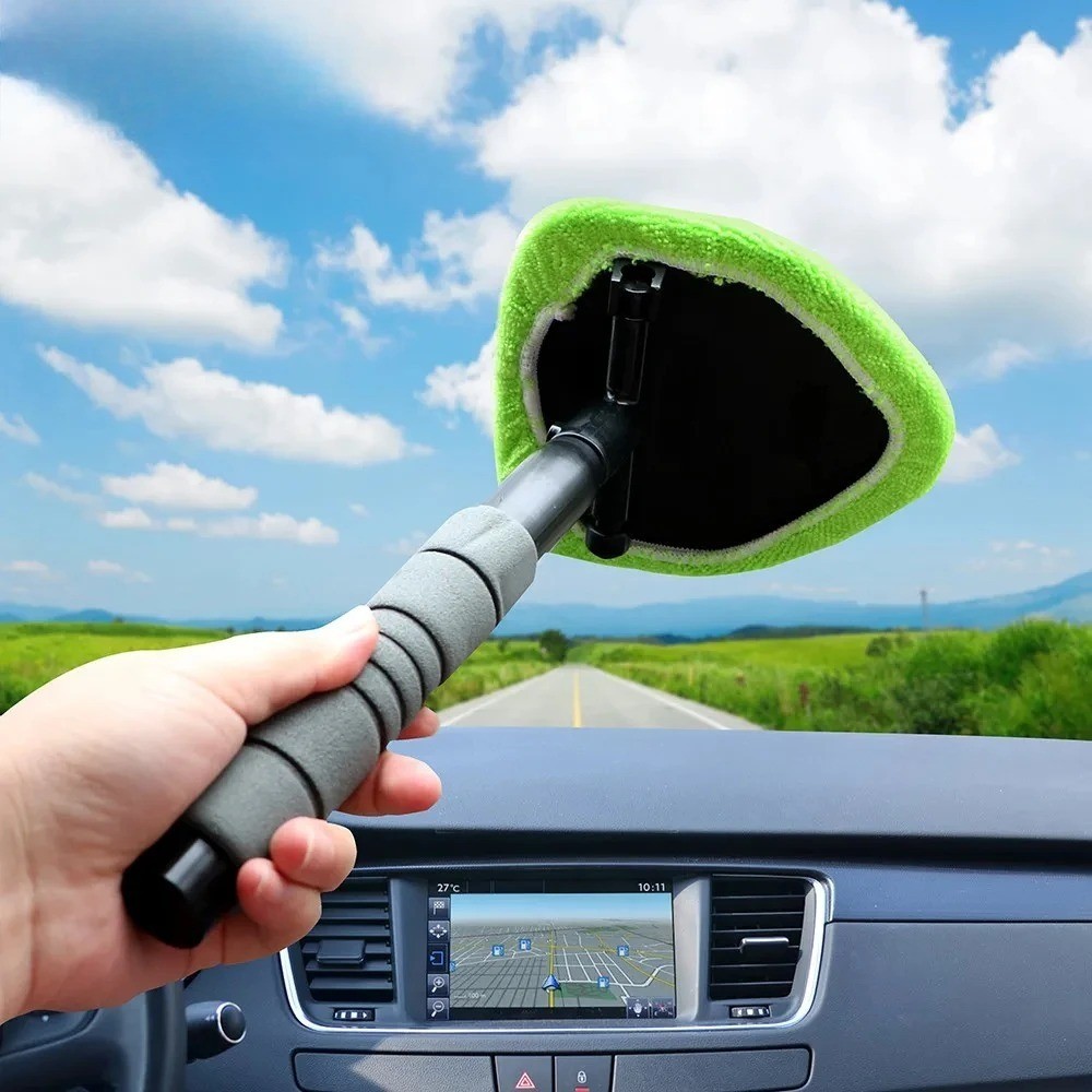 1 Pc Telescopic Car Window Cleaner Extendable Microfibre Windshield Brush Tool