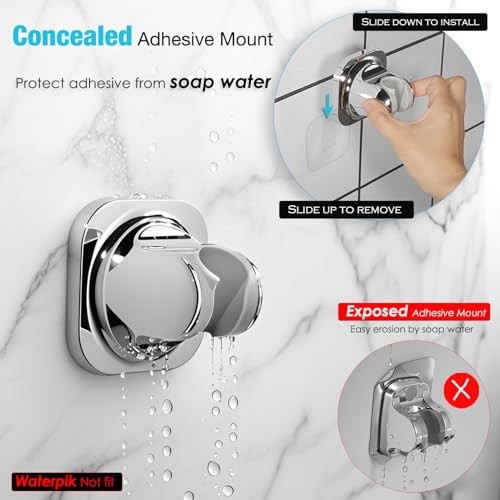 Handheld Shower Head Holder - 5 Angles Adjustable - Concealed Holder Only