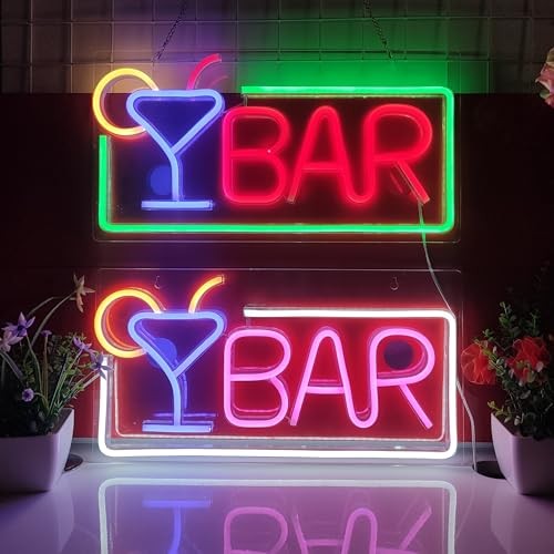 BAR Neon Sign - USB Interface with Switch - Decorations for Red+Green