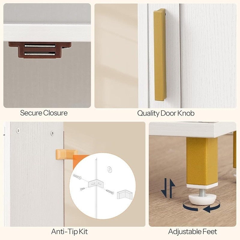 Space Saving Bathroom Cabinet Adjustable Shelf Metal Legs Storage Solution New