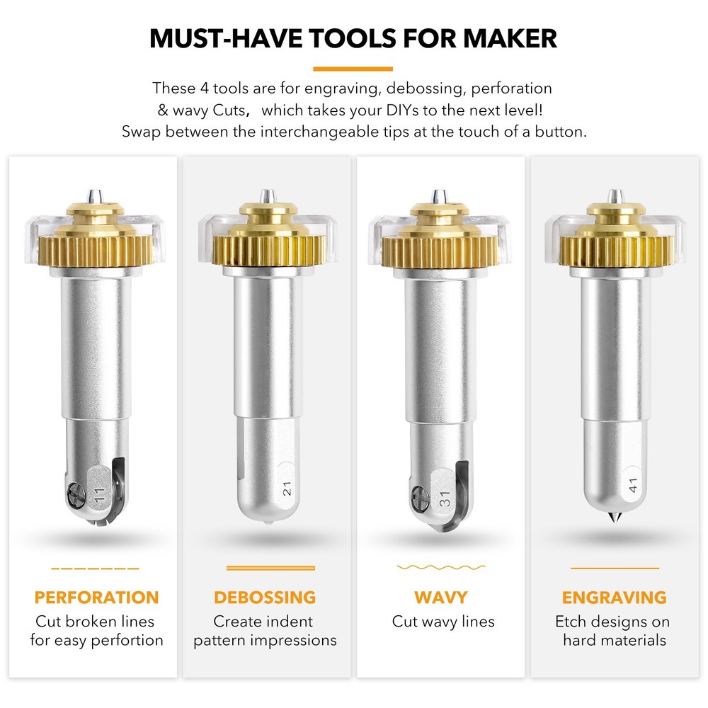 Engraving Tip Wavy Blade Basic Perforation Blade Fine Debossing Tip with Housing