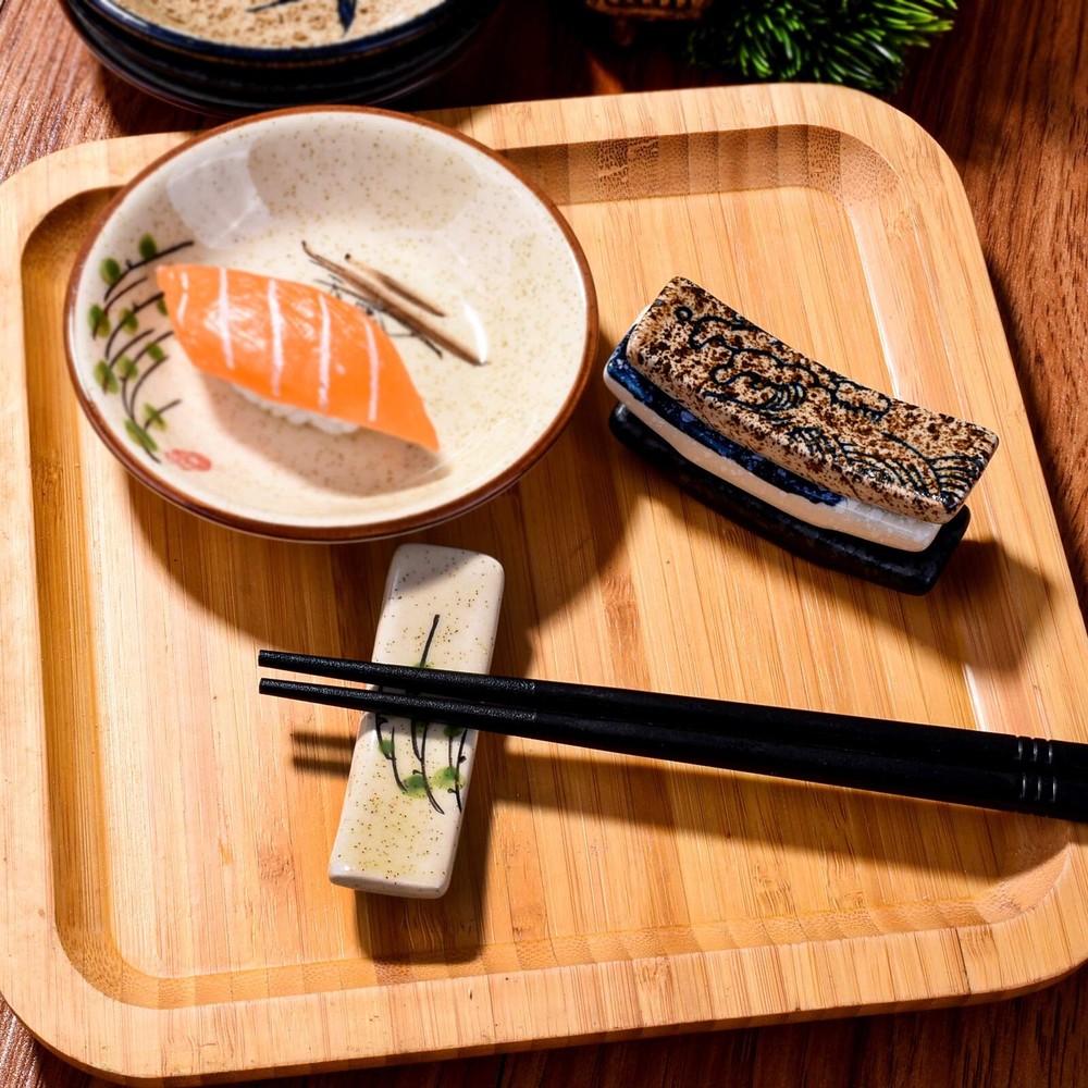 Japanese Style 4 Pcs Ceramic Chopstick Stand Rest Tableware Kitchen Tools for...