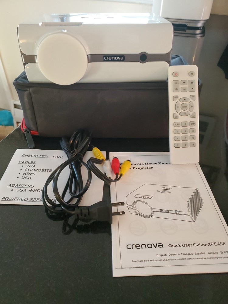 Crenova LED Video Projector Model XPE496 With Remote Control & Carry Case