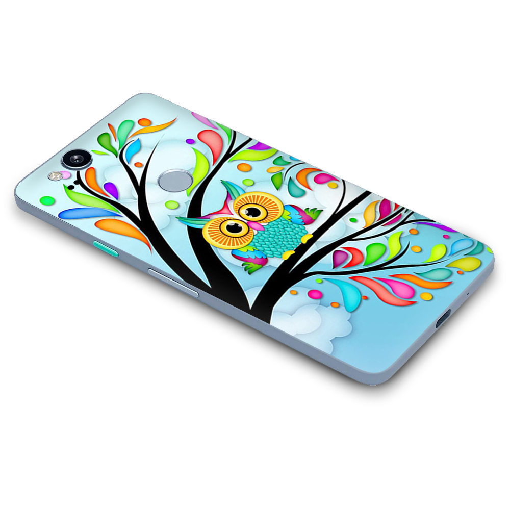Google Pixel 2 Skins Decal Wrap Colorful Artistic Owl in tree