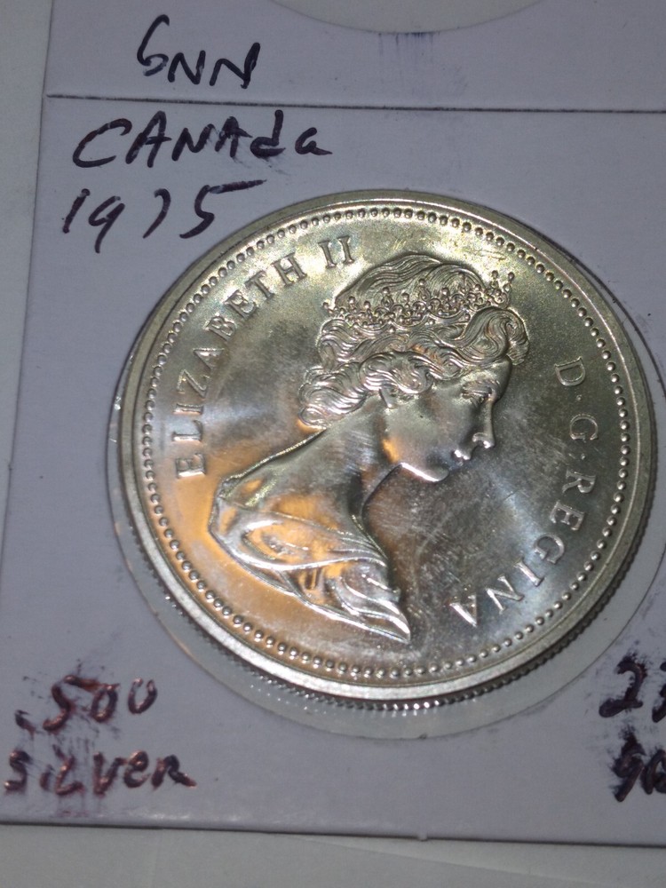 1975 CANADA CALGARY CENTENNIAL .500 SILVER DOLLAR COIN 24C346 bb2