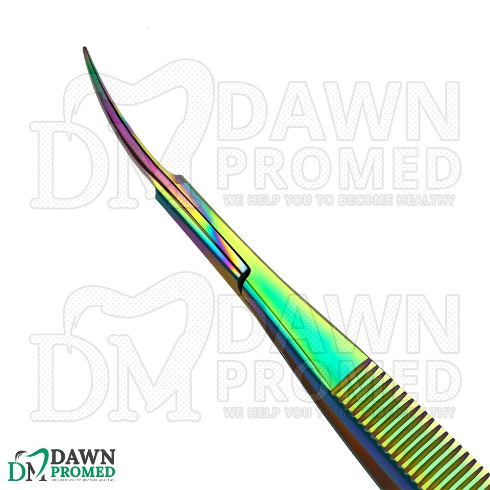 Multi Titanium Rainbow Castroviejo Scissors 4.5" Curved Ophthalmic Instruments