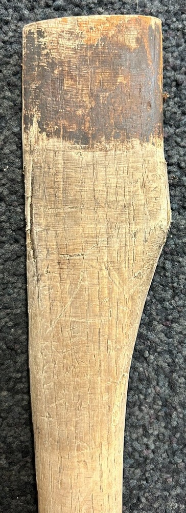 Vintage Single Bit Curved Wooden Axe Handle Hickory