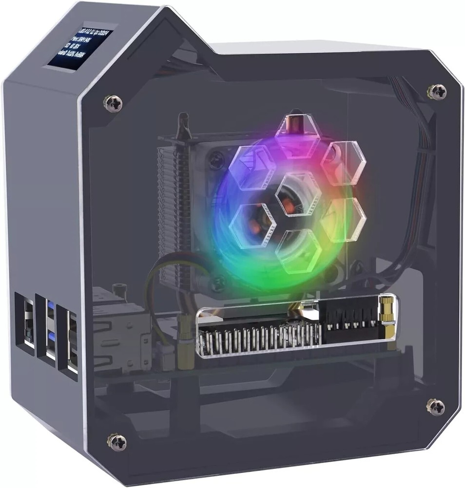Mini Tower Kit for Raspberry Pi 5, Case with ICE Tower Cooler Open Box New
