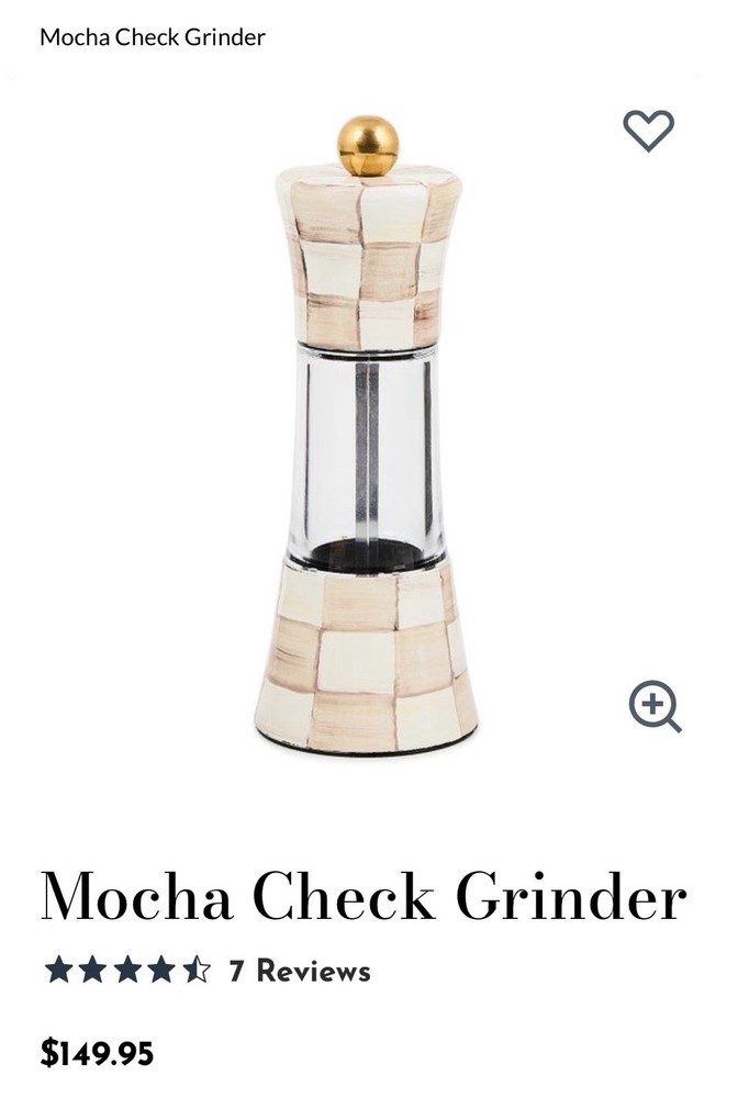 mackenzie childs mocha check Grinder