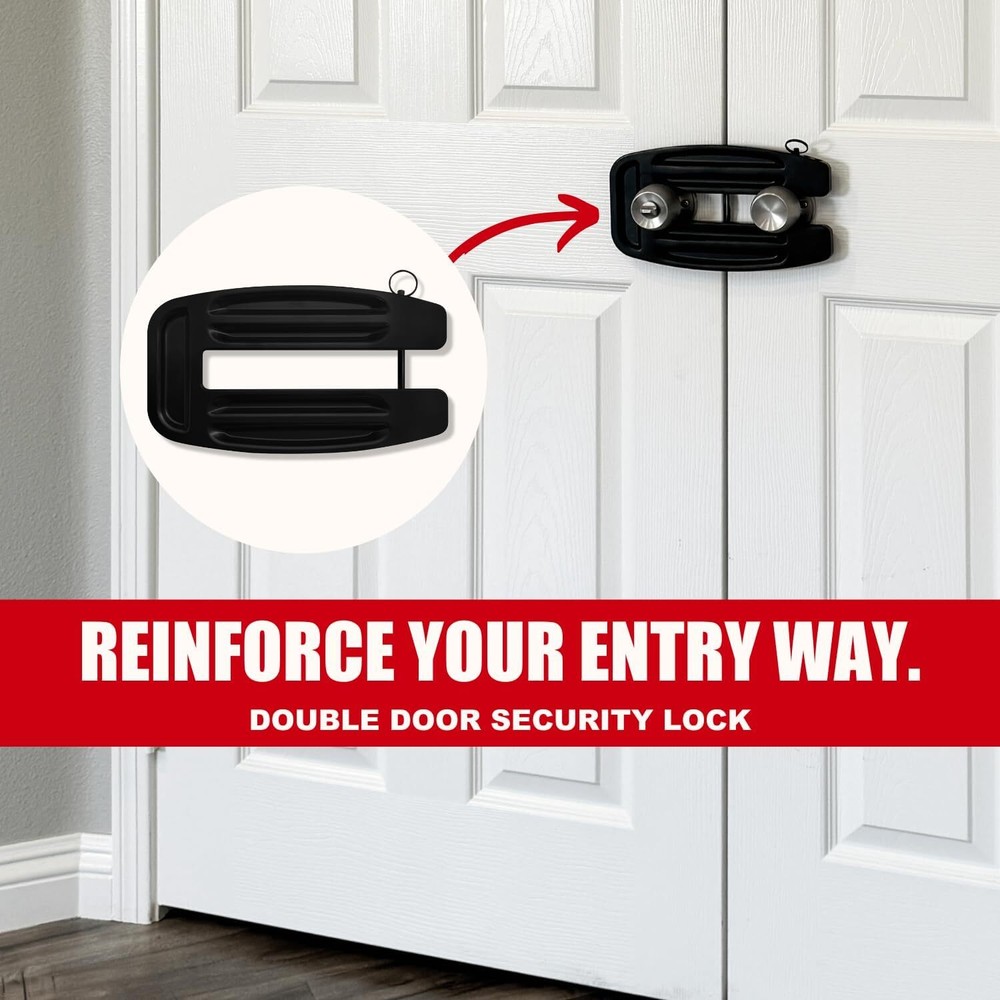 SecurityMan Double Door Lock - Solid 1/2" Unibody Aluminum Silver