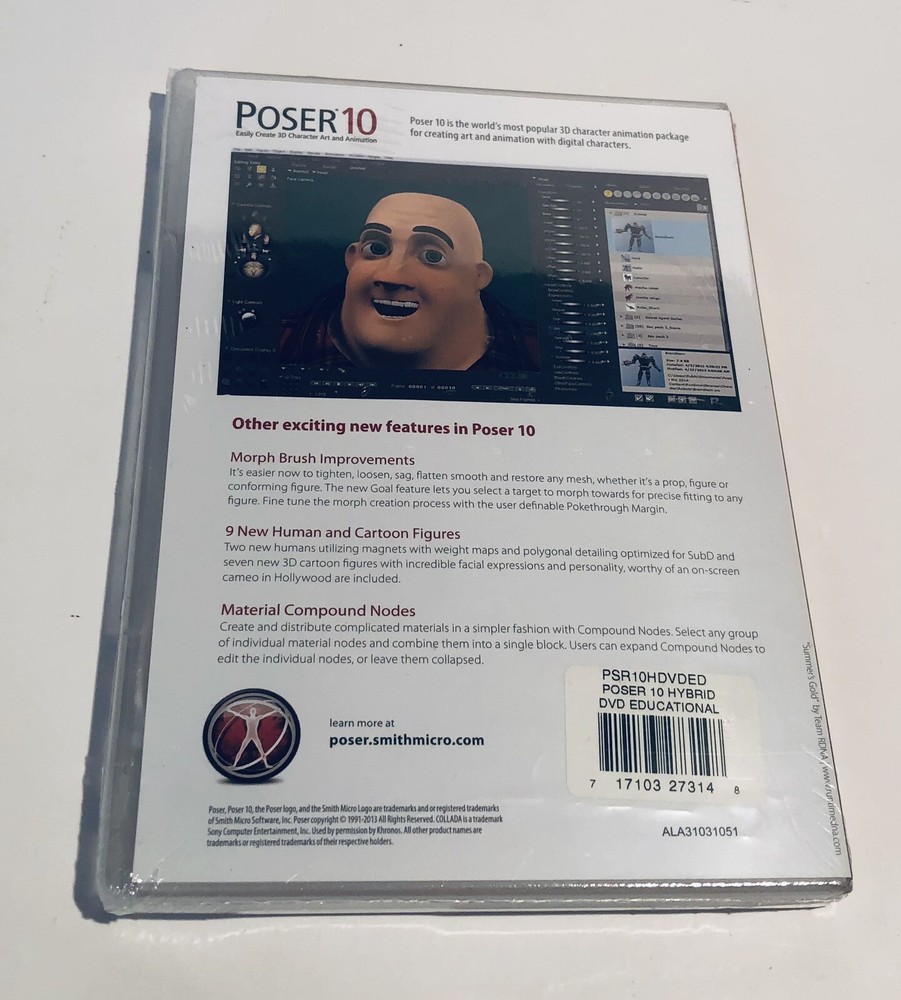 Poser 10 Easily Create 3D Character Art & Animation SmithMicro Software New