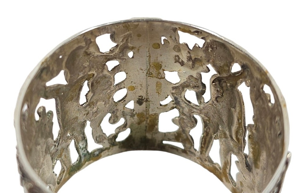 Antique .800 Silver Cherub Repousse Napkin Ring
