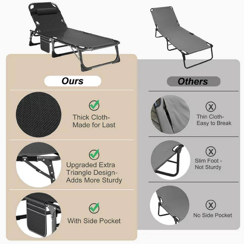 Polyester Portable Folding Sleeping Cot, Convertible Sleeper Chair Bed with Adju