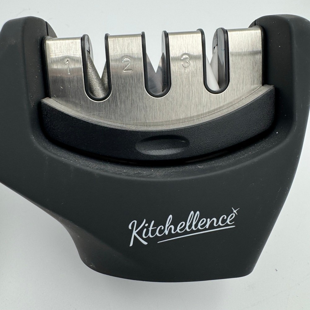 Kitchellence 3-Stage Knife Sharpener Honing Rod, Ergonomic Handle, Kitchen Tool