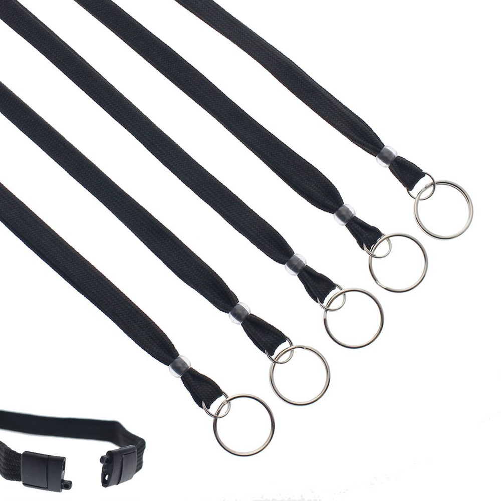 25 Pack - Heavy Duty Breakaway ID Neck Lanyards with Split Key Ring (Keychain)