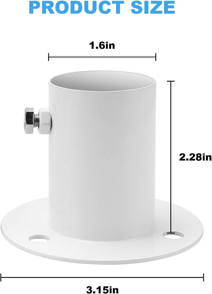 2 Pack 1.5 Inch Pool Ladder Brackets Deck Flanges Stainless Steel