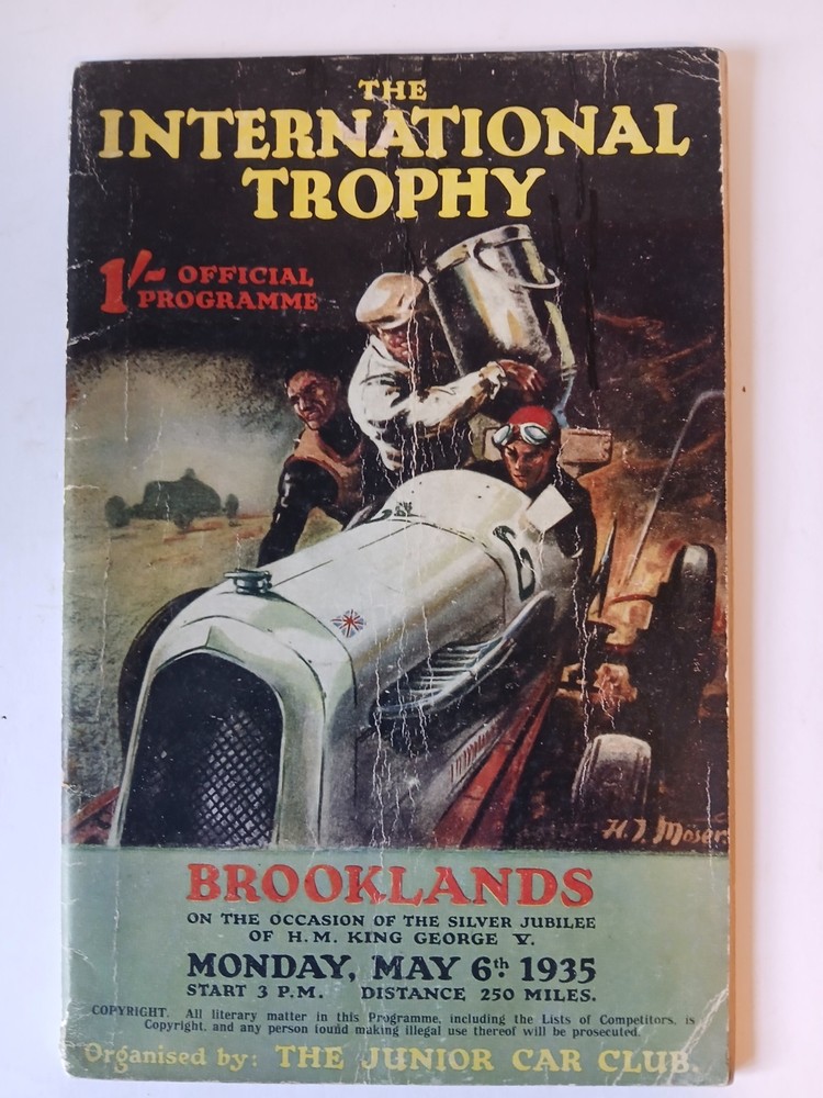 Brooklands International trophy programme May 1935.Boooklands programme.