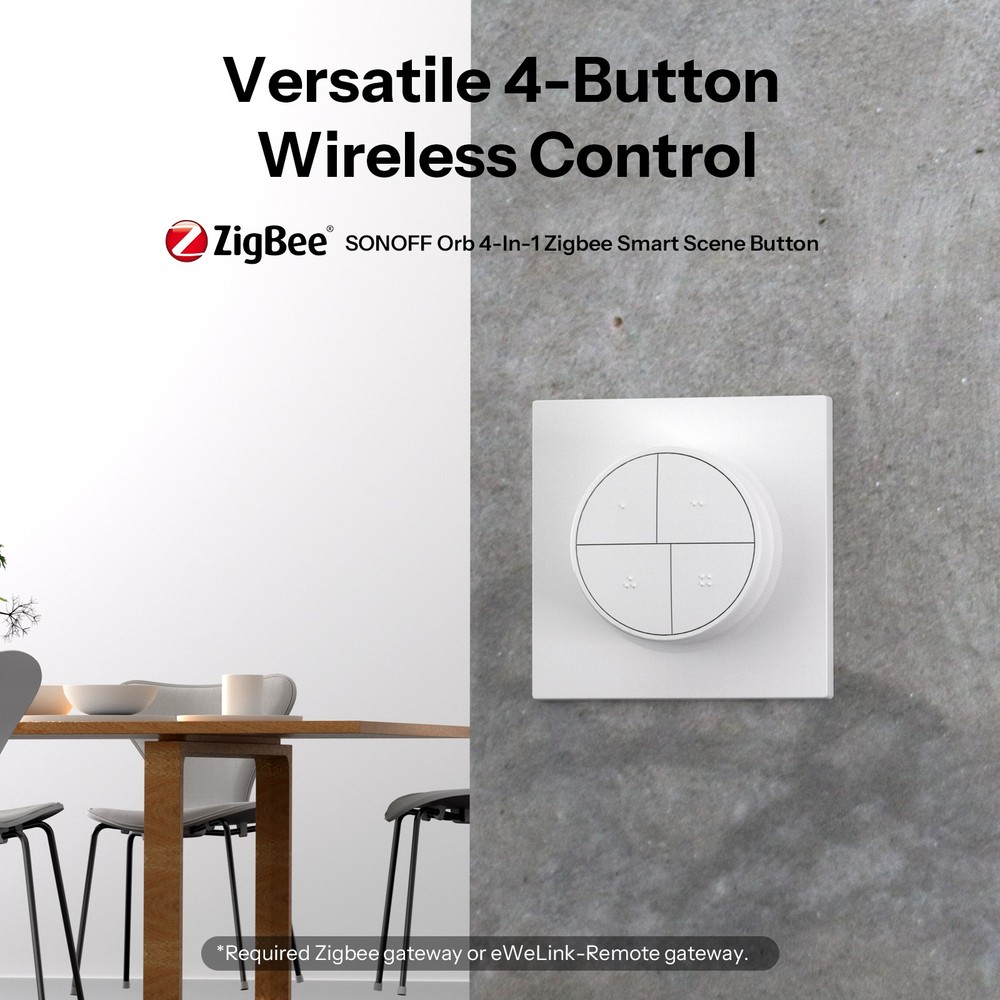 SONOFF Orb 4-In-1 Smart Scene Button Switch Zigbee eWeLink Remote Dual-Protocol