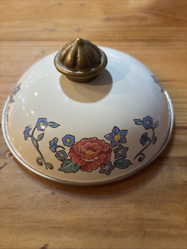 Vintage Normandy Enamel Pot Lid