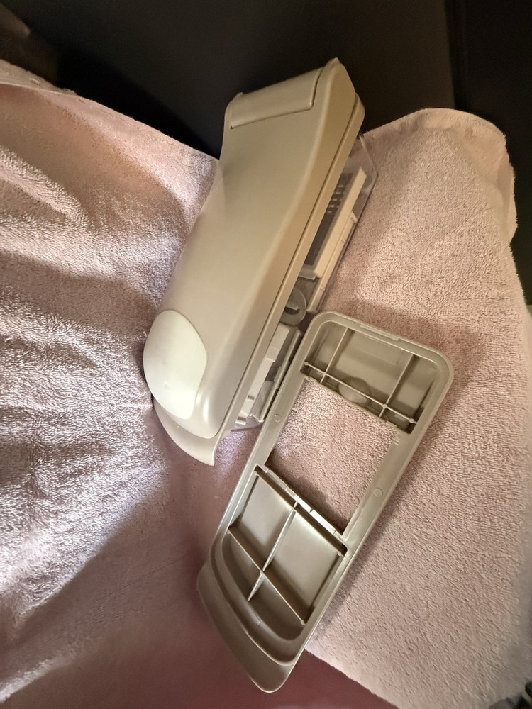 Multi-Blade Push Food Chopper with Container, Cleaning Tool, Beige